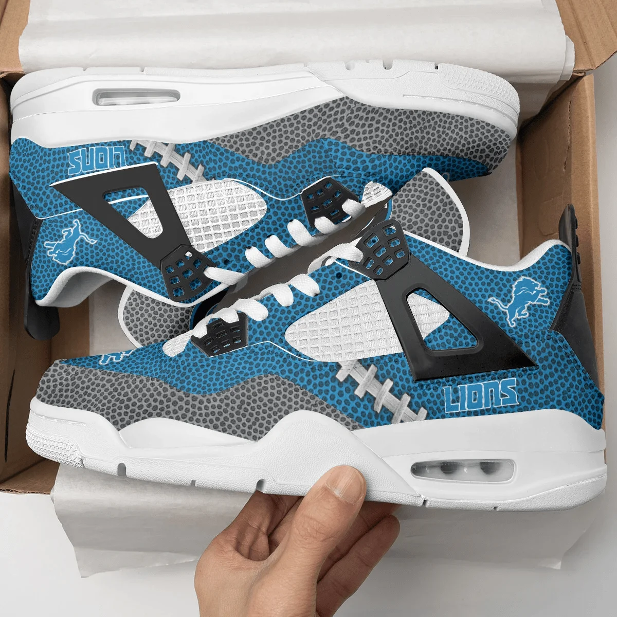 Detroit Lions AJ4 Sneakers 5