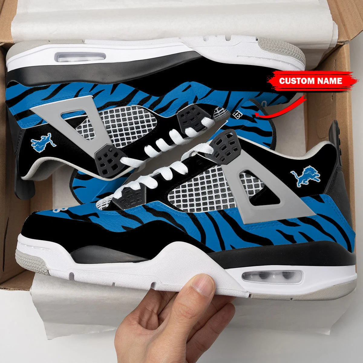 Detroit Lions AJ4 Sneakers 7