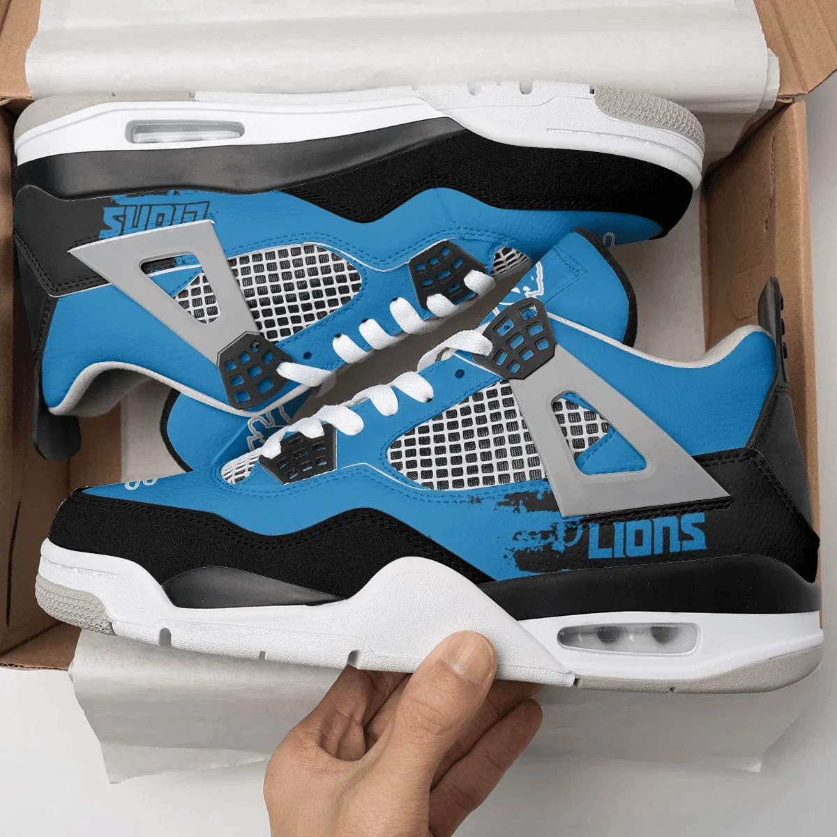 Detroit Lions AJ4 Sneakers 8