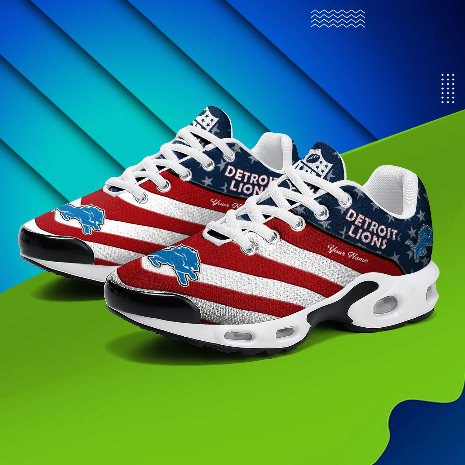 Detroit Lions Air Max Plus Shoes Sneakers For Men And Women - Image 3