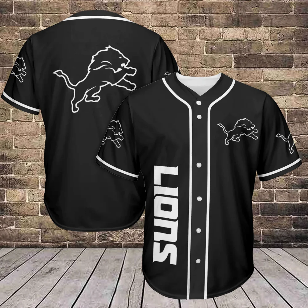Detroit Lions Baseball Jersey Azcbjs058