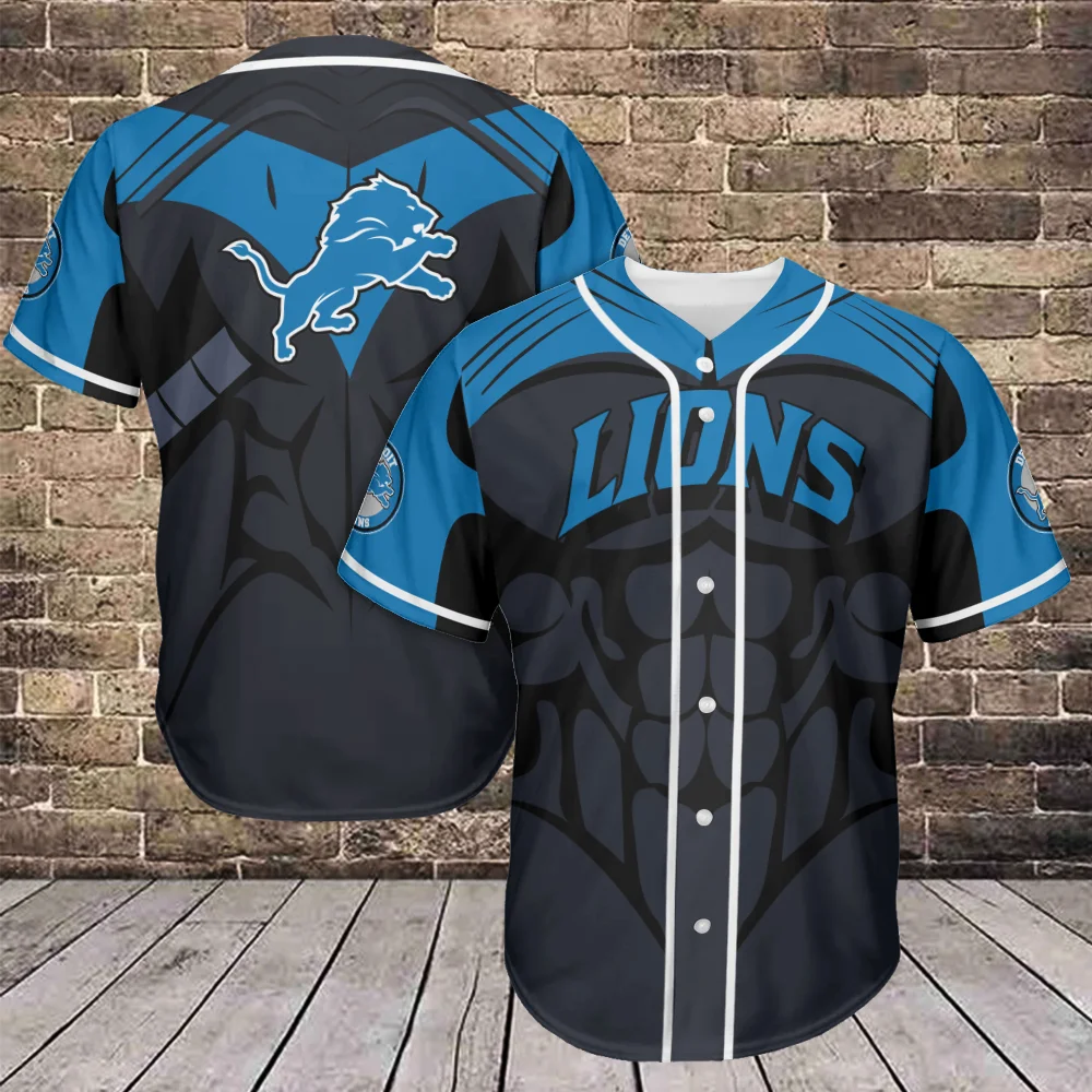 Detroit Lions Baseball Jersey Azcbjs143