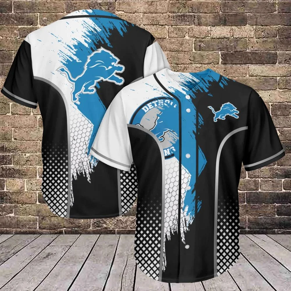 Detroit Lions Baseball Jersey Azcbjs357