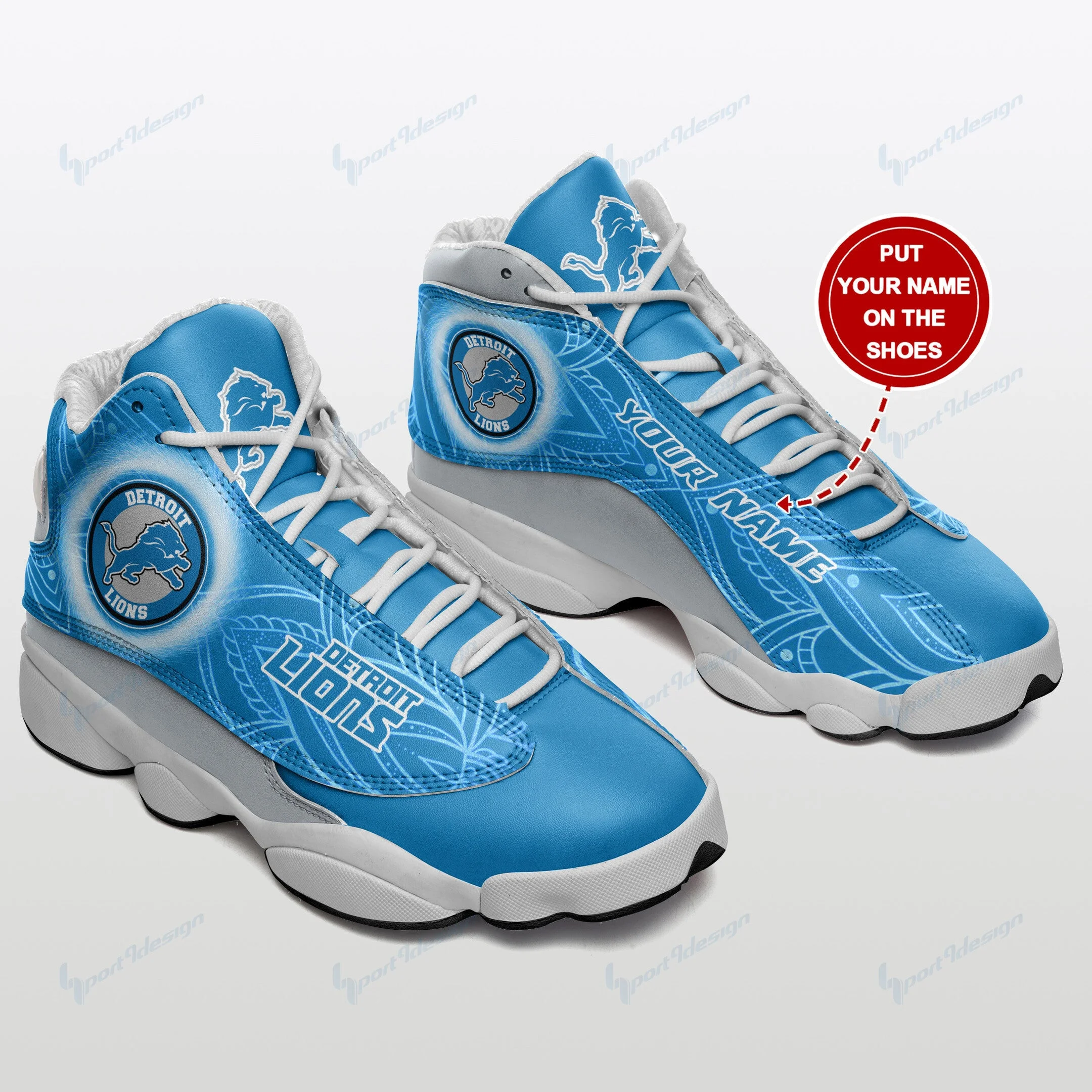 Detroit Lions NFL AJ13 Sneakers Shoes For Men And Women 2