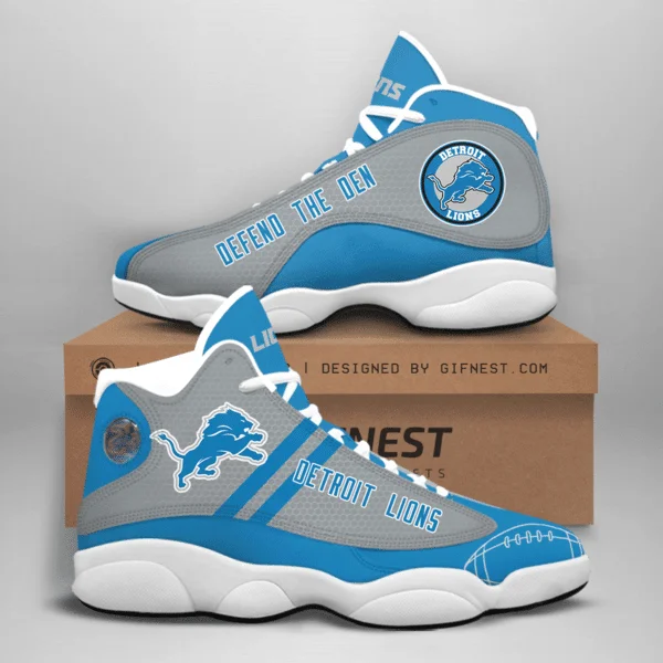Detroit Lions NFL AJ13 Sneakers Shoes For Men And Women 13