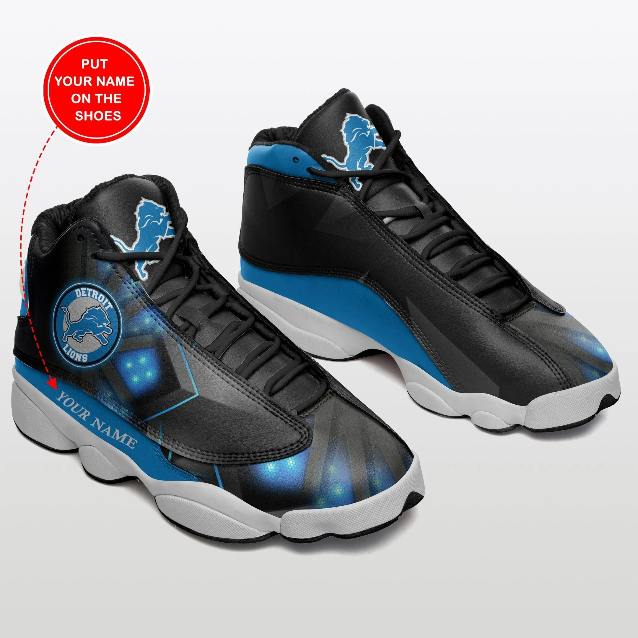 Detroit Lions NFL AJ13 Sneakers Shoes For Men And Women 12