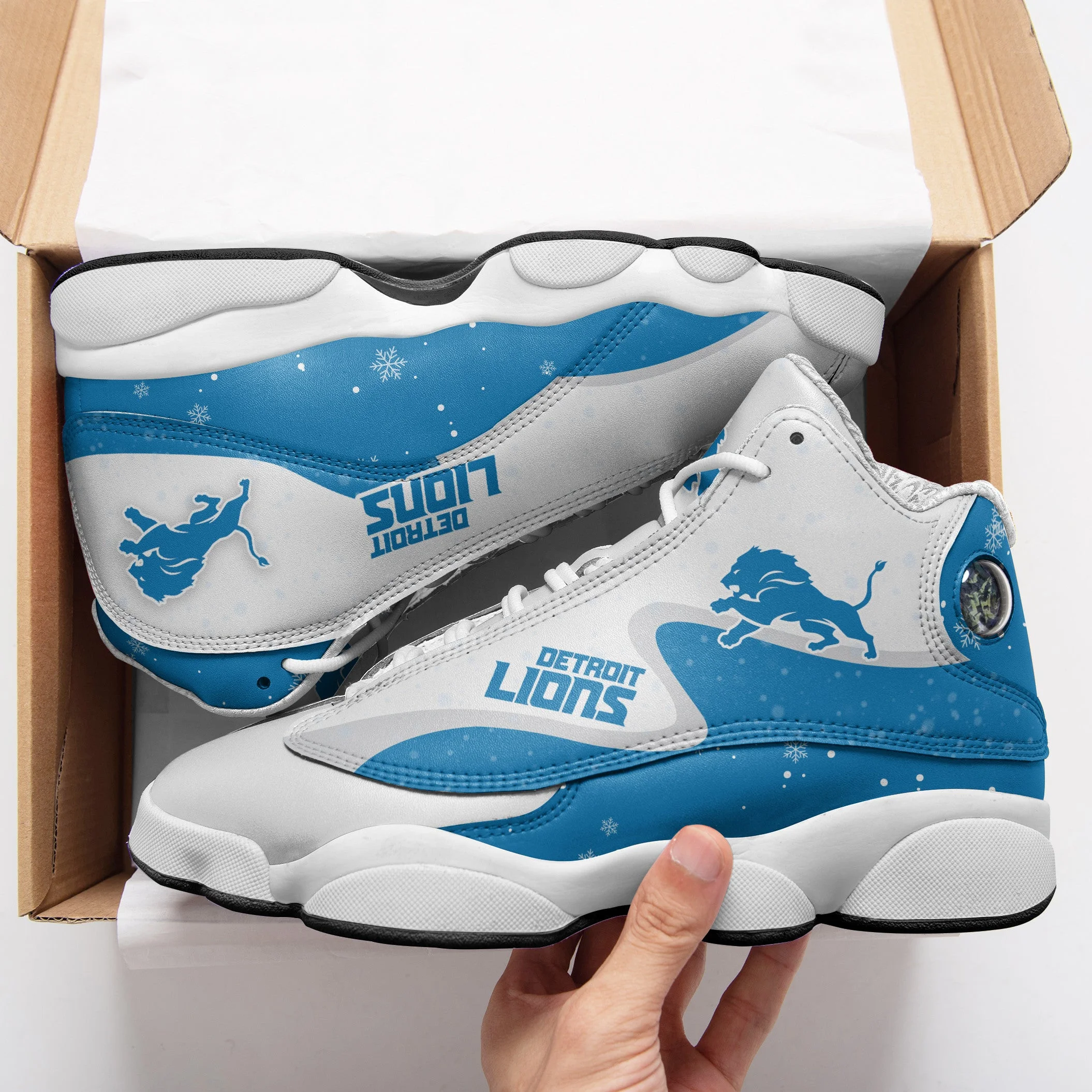 Detroit Lions NFL AJ13 Sneakers Shoes For Men And Women 17