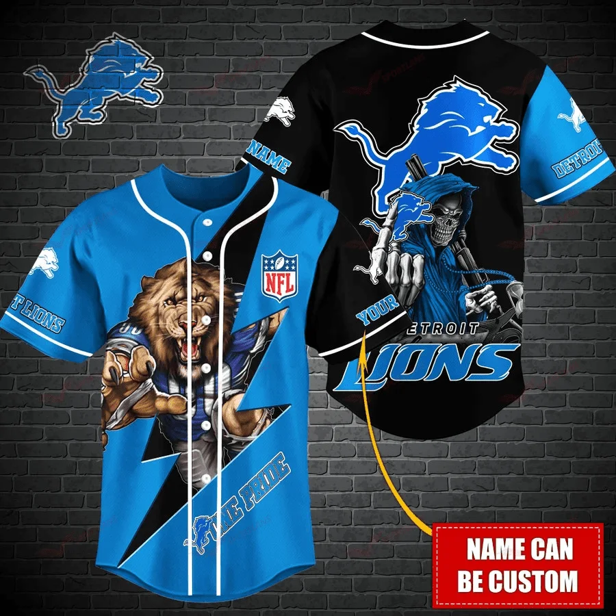 Detroit Lions Personalized Baseball Jersey 477
