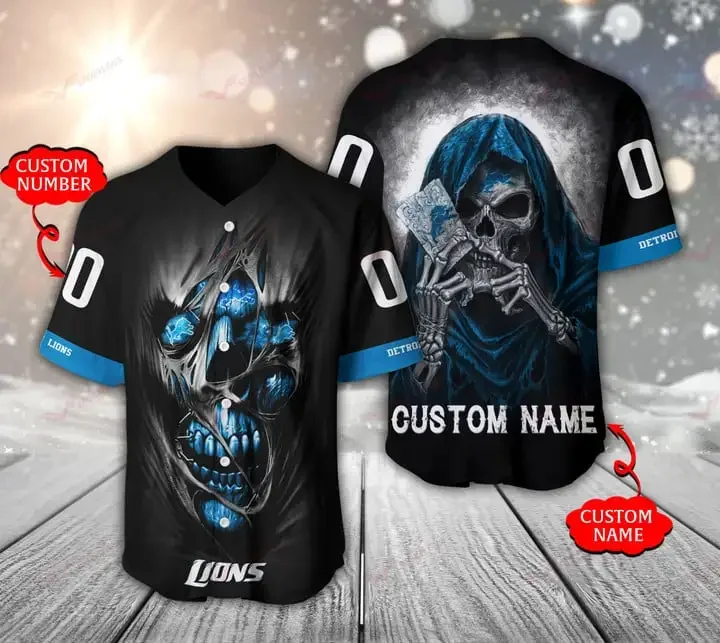 Detroit Lions Personalized Baseball Jersey 953