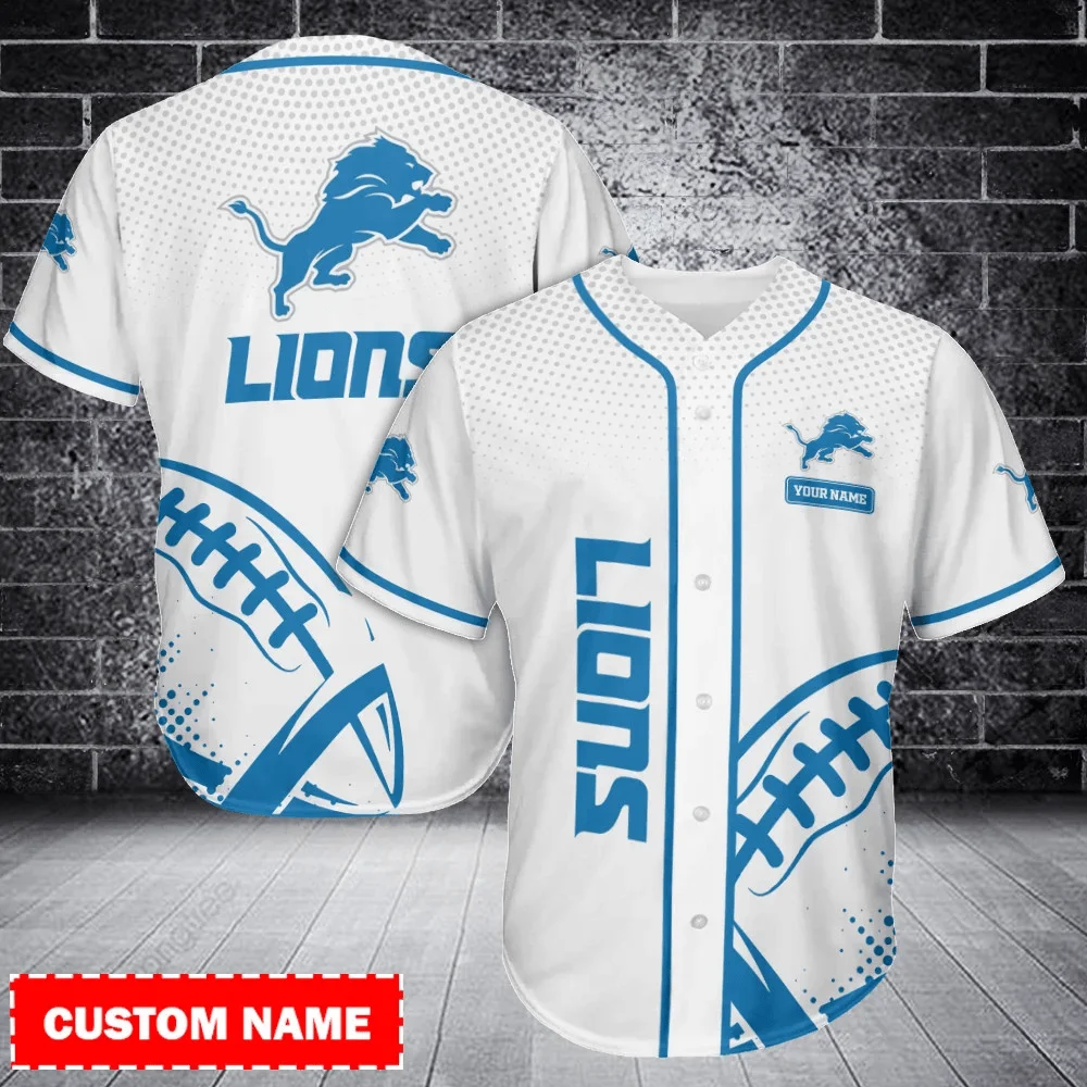 Detroit Lions Personalized Baseball Jersey 528