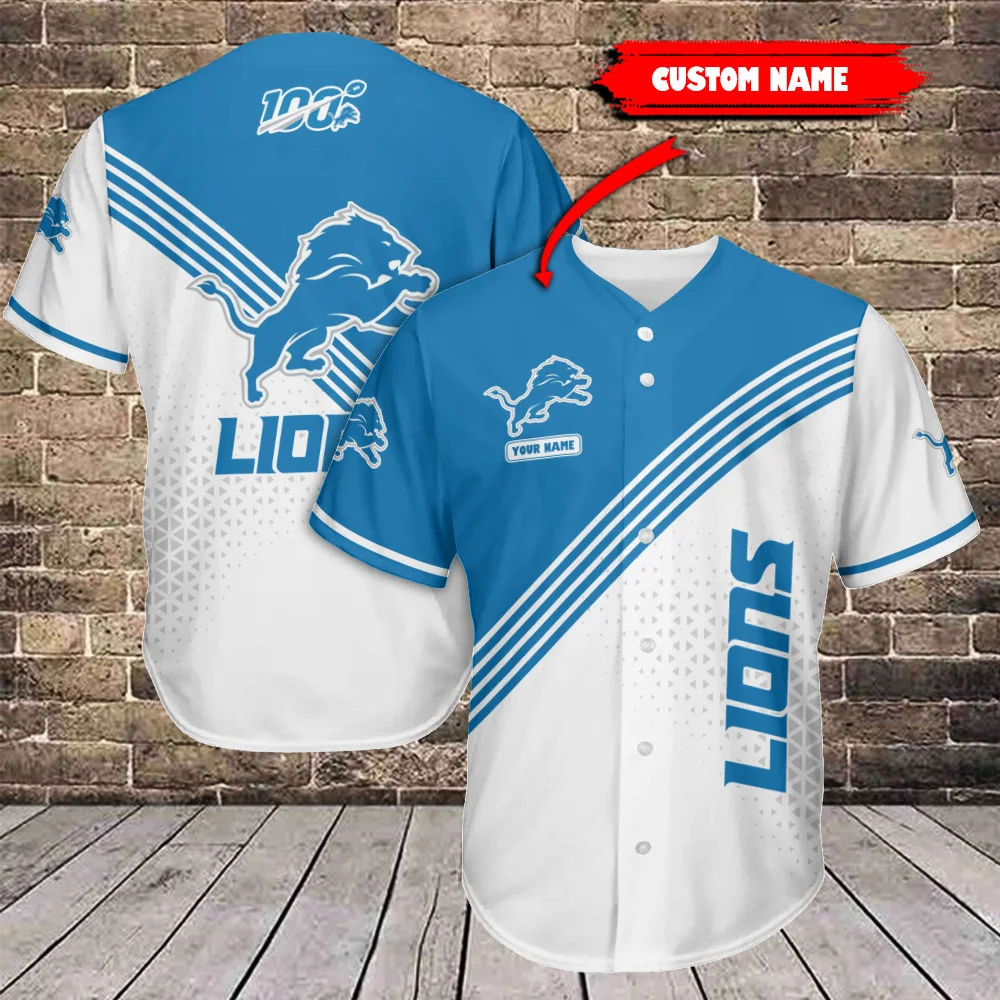 Detroit Lions Personalized Baseball Jersey 621