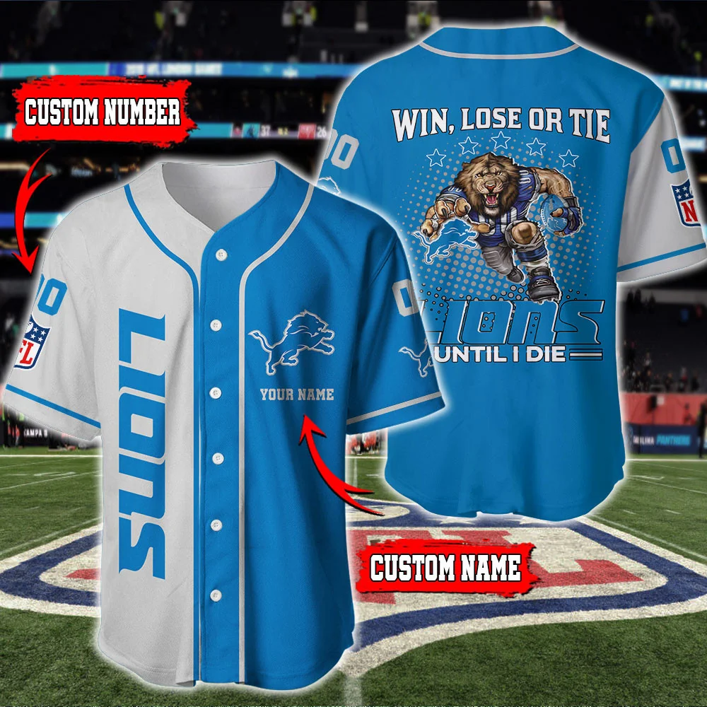 Detroit Lions Personalized Baseball Jersey 572