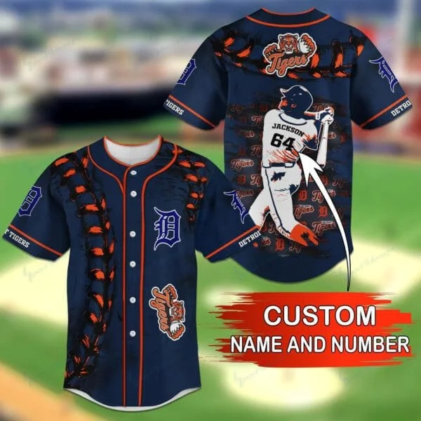 Detroit Tigers Personalized Baseball Jersey 08