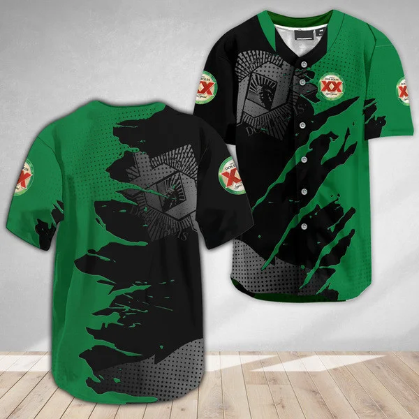 Dos Equis Metal Crack Pattern Baseball Jersey Style3730