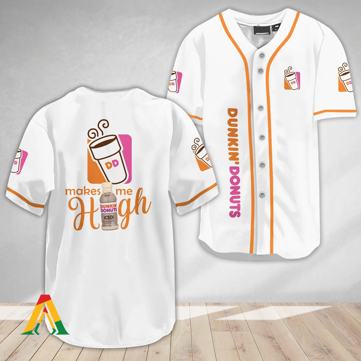 Dunkin Donut Make Me High Baseball Jersey Style8406