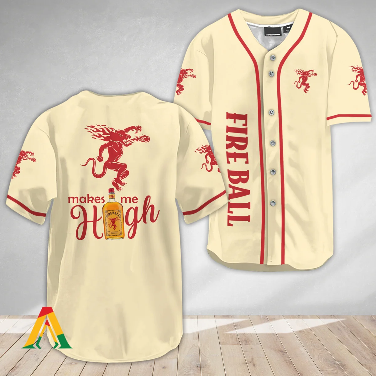 Fireball Whiskey Make Me High Baseball Jersey Style3272