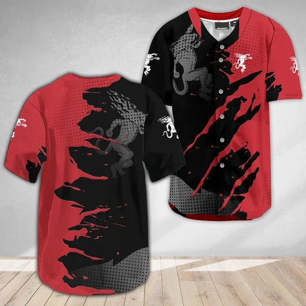 Fireball Whiskey Metal Crack Pattern Baseball Jersey Style4912