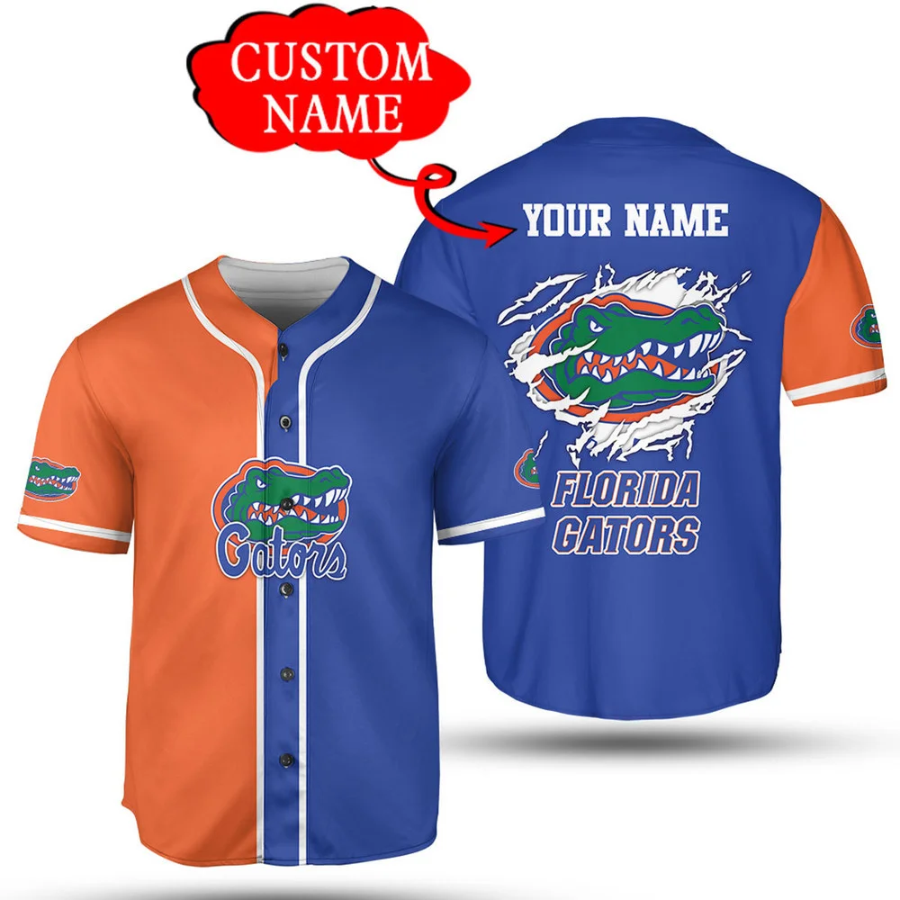 Florida Gators Custom Name Blue Orange Baseball Jersey Style6123