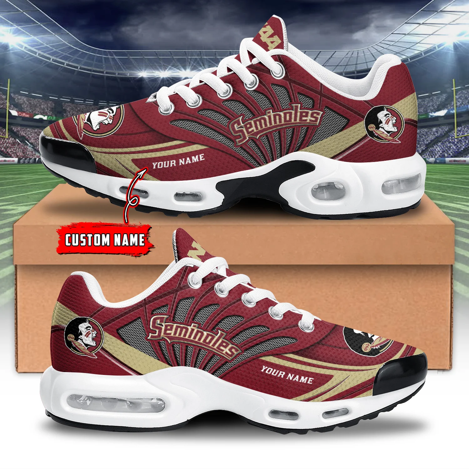 Florida State Seminoles Air Max Plus Shoes Sneakers For Men And Women