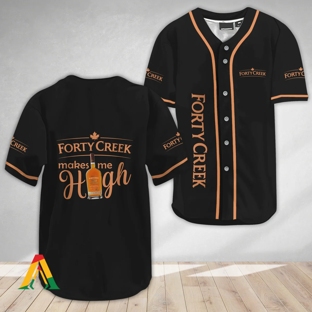Forty Creek Whisky Make Me High Baseball Jersey Style1342