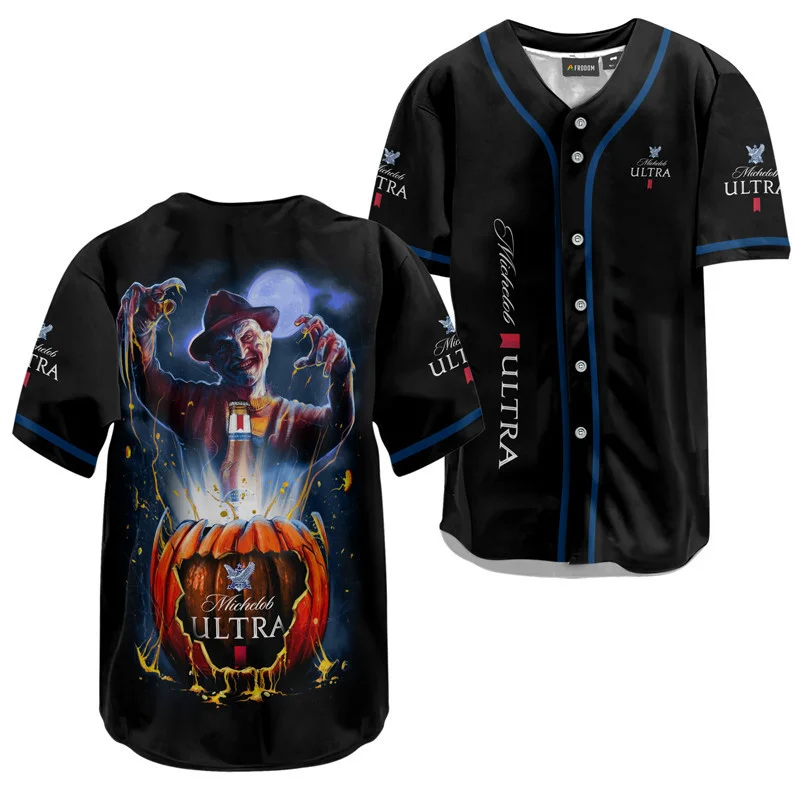 Freddy Krueger Michelob Ultra Halloween Baseball Jersey Style4926