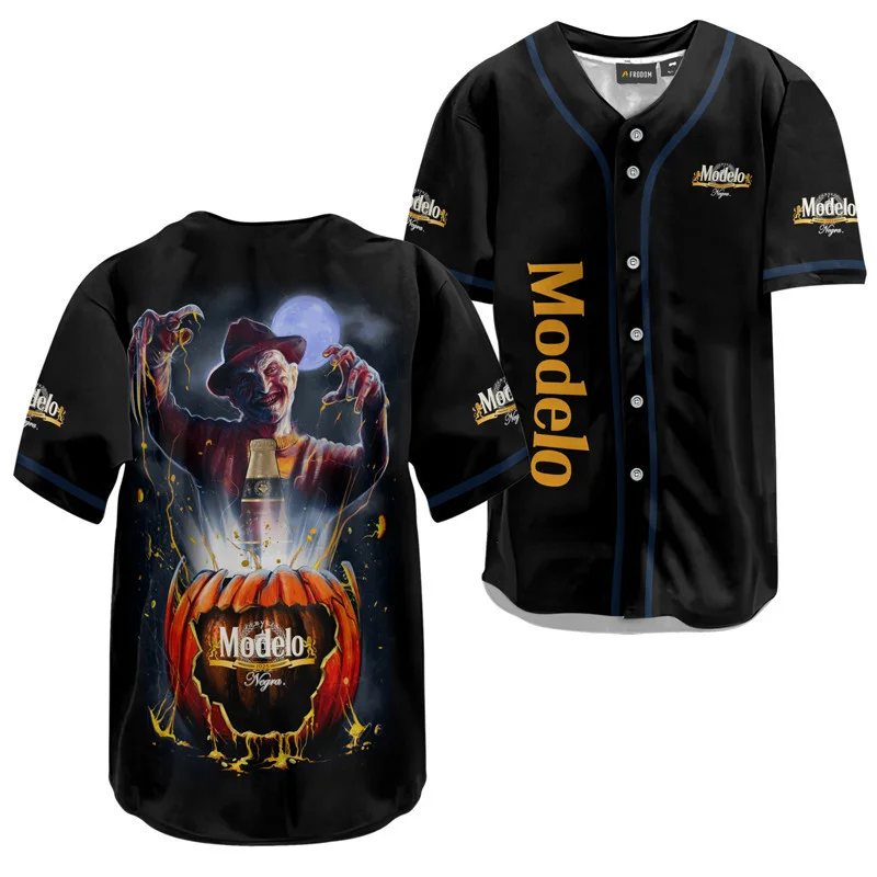 Freddy Krueger Modelo Negra Halloween Baseball Jersey Style5341