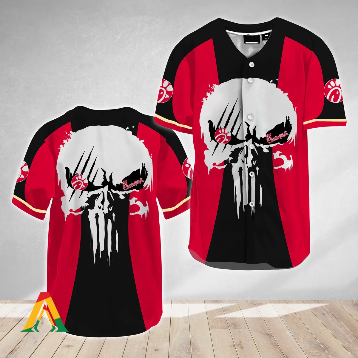 Ghost Head White Skull Chick Fil A Baseball Jersey Style3287