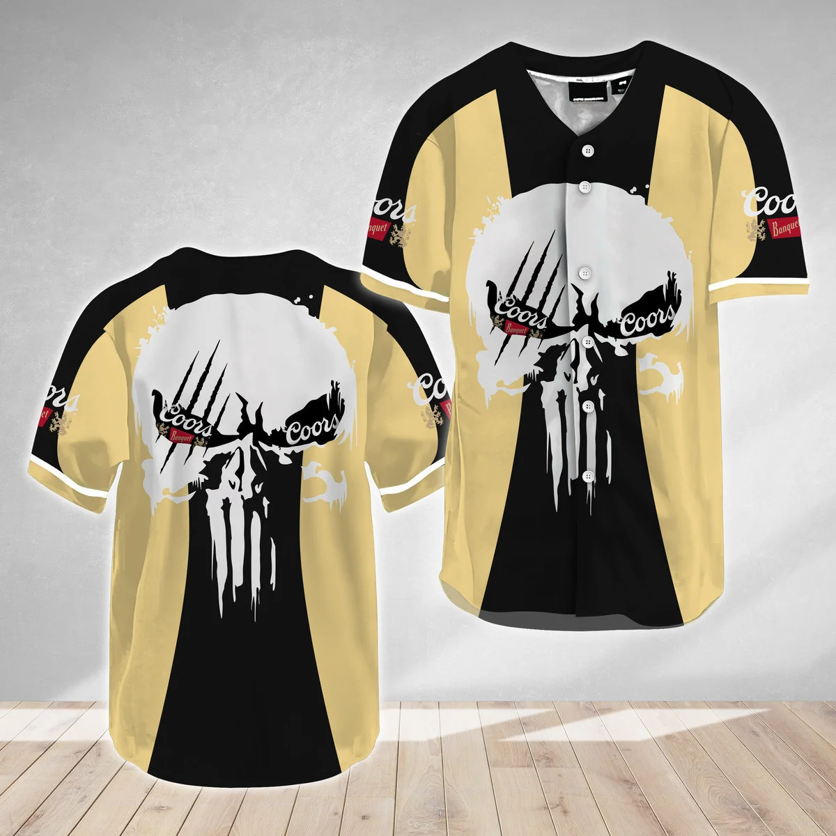 Ghost Head White Skull Coors Banquet Baseball Jersey Style3672