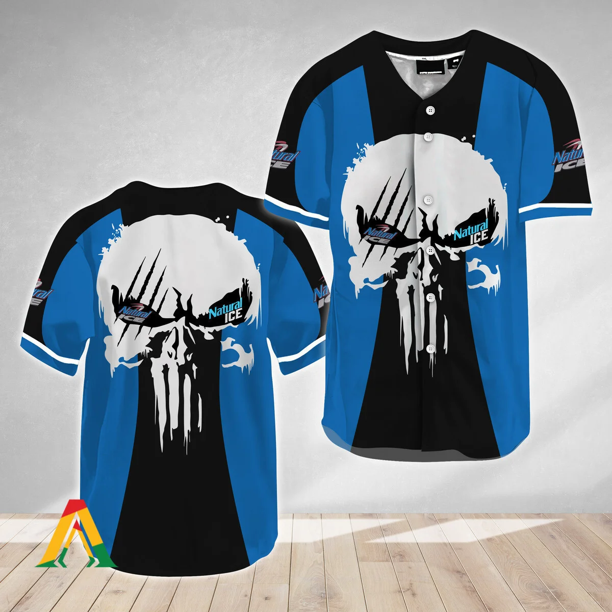 Ghost Head White Skull Natural Ice Baseball Jersey Style9915