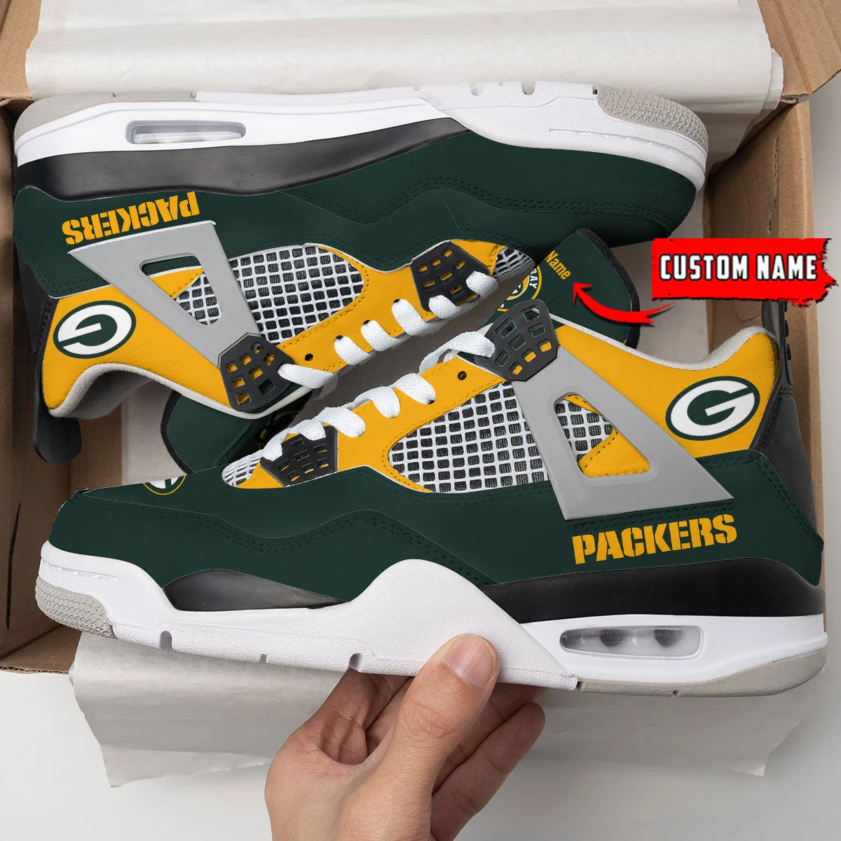 Green Bay Packers AJ4 Sneakers 1