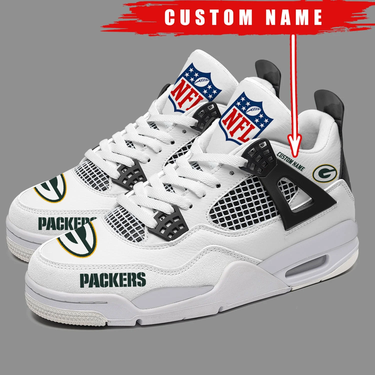 Green Bay Packers AJ4 Sneakers 8