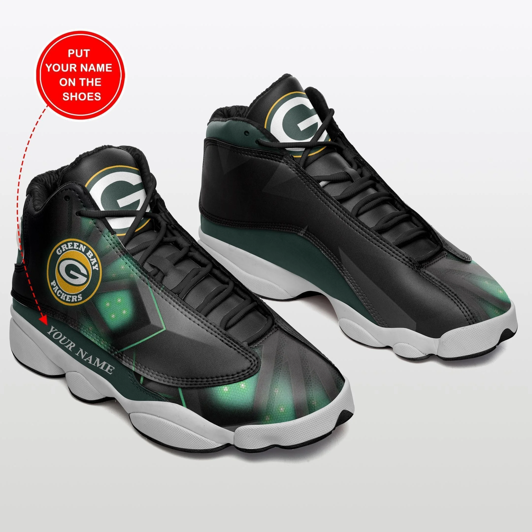 Green Bay Packers NFL AJ13 Sneakers Shoes For Men And Women 22