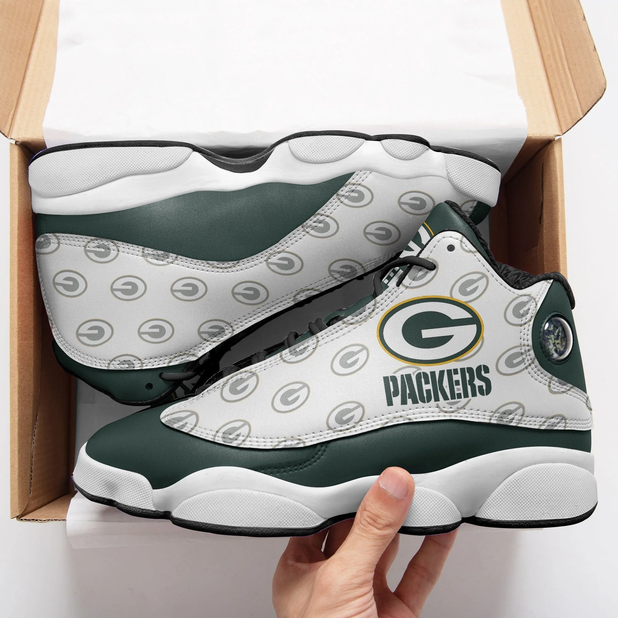 Green Bay Packers NFL AJ13 Sneakers Shoes For Men And Women 4