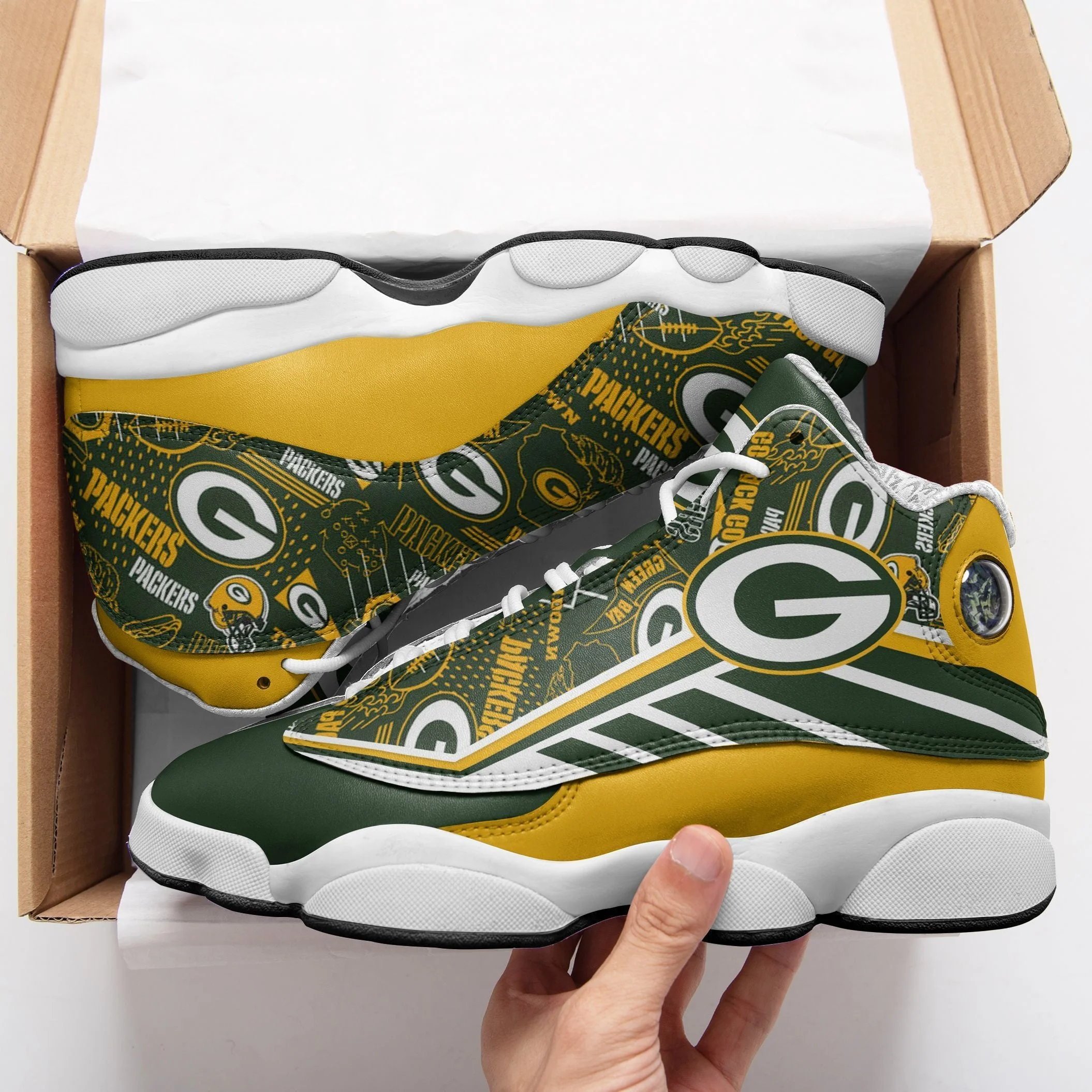 Green Bay Packers NFL AJ13 Sneakers Shoes For Men And Women 15