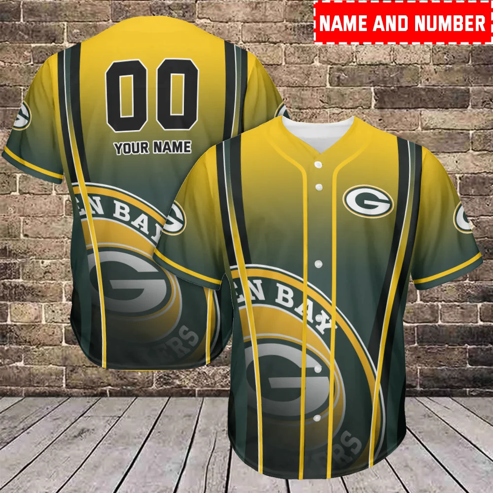 Green Bay Packers Personalized Baseball Jersey Azc01