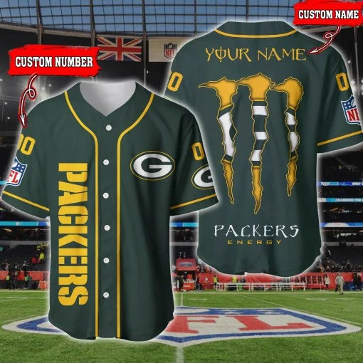 Green Bay Packers Personalized Baseball Jersey 187