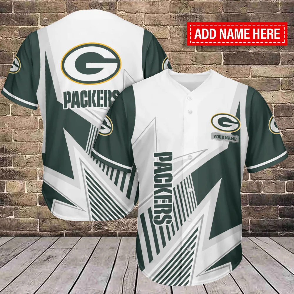 Green Bay Packers Personalized Baseball Jersey 437
