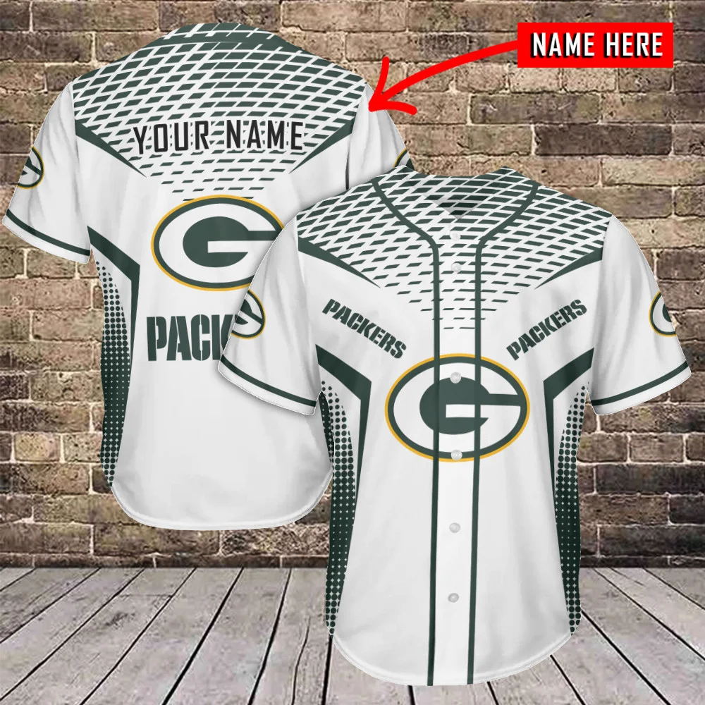 Green Bay Packers Personalized Baseball Jersey 601