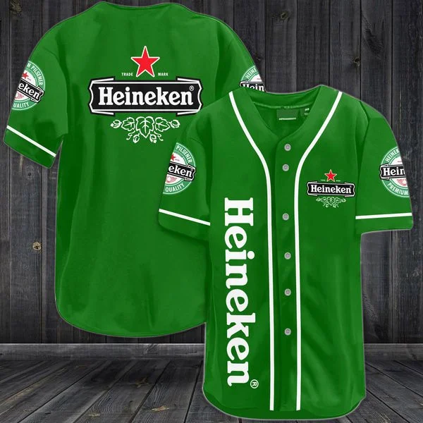 Green Heineken Beer Baseball Jersey Style3402