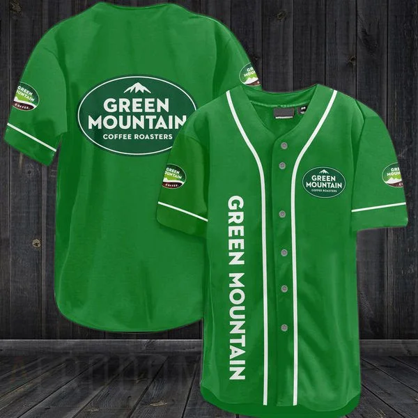 Green Mountain Coffee Roasters Baseball Jersey Style9680