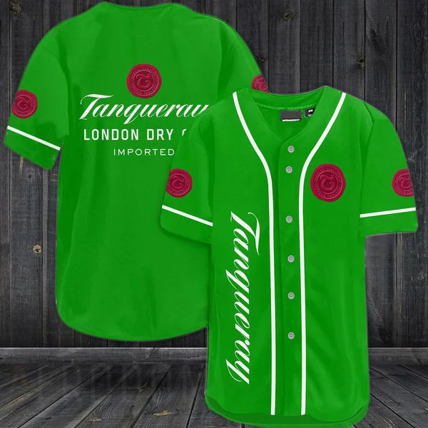 Green Tanqueray Gin Baseball Jersey Style7732
