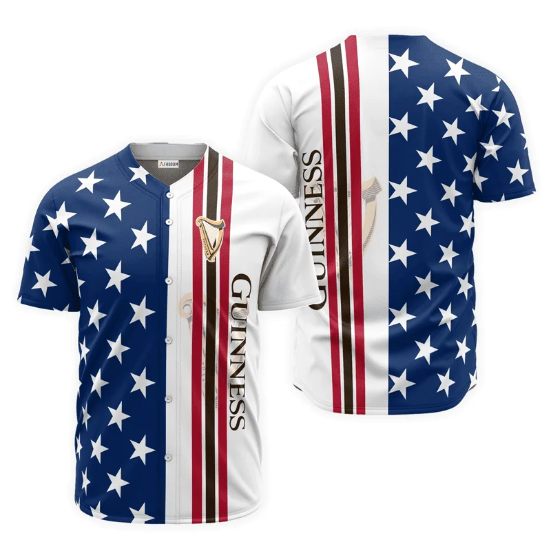 Guinness American Flag Baseball Jersey Style6801