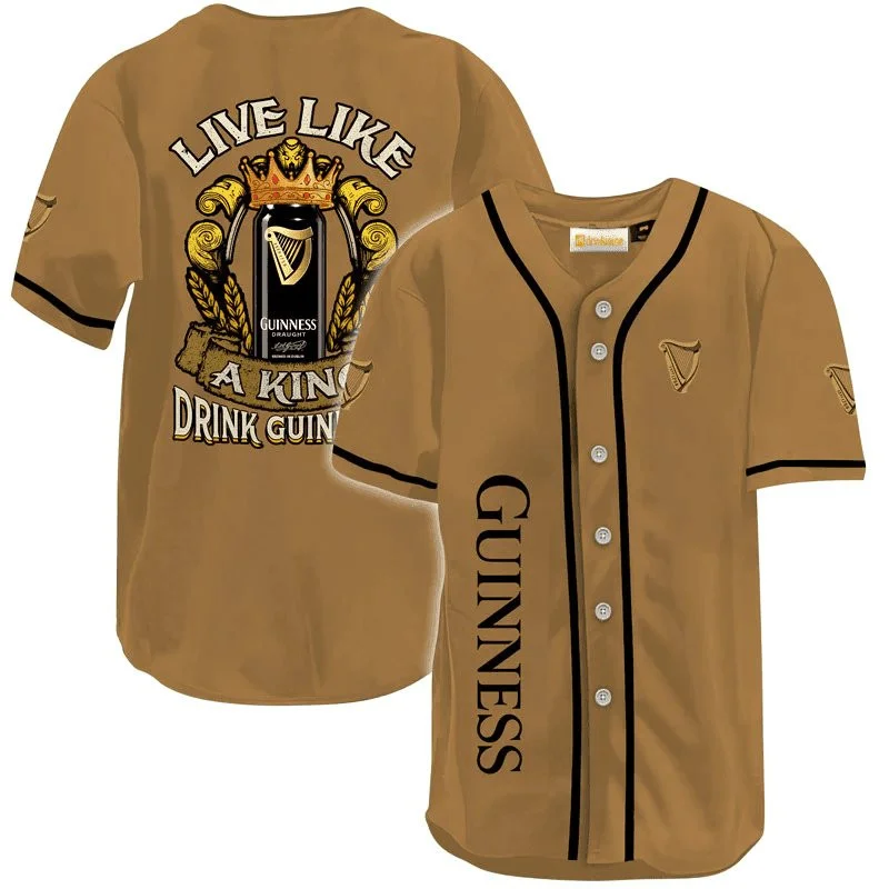 Guinness Live Like A King Baseball Jersey Style8476