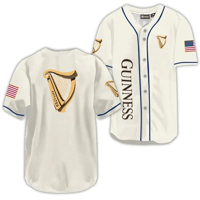 Guinness USA Flag Baseball Jersey Style3021