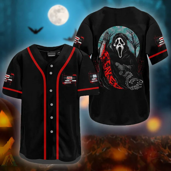 Halloween Ghostface Slasher Baseball Jersey Style9362