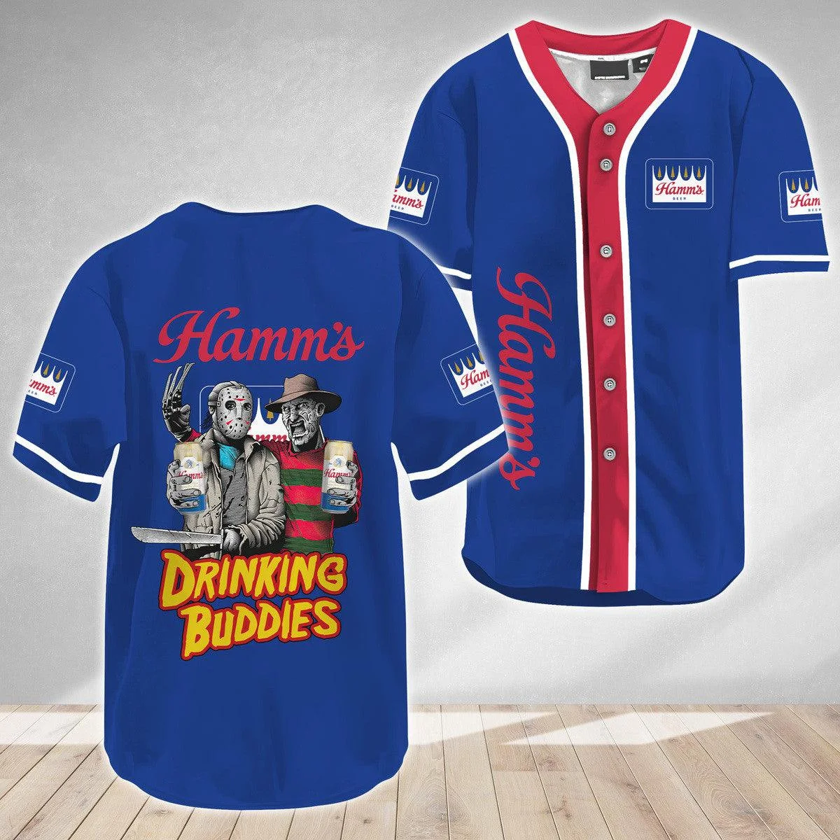 Hamm's Halloween Freddy Krueger Baseball Jersey Style2407