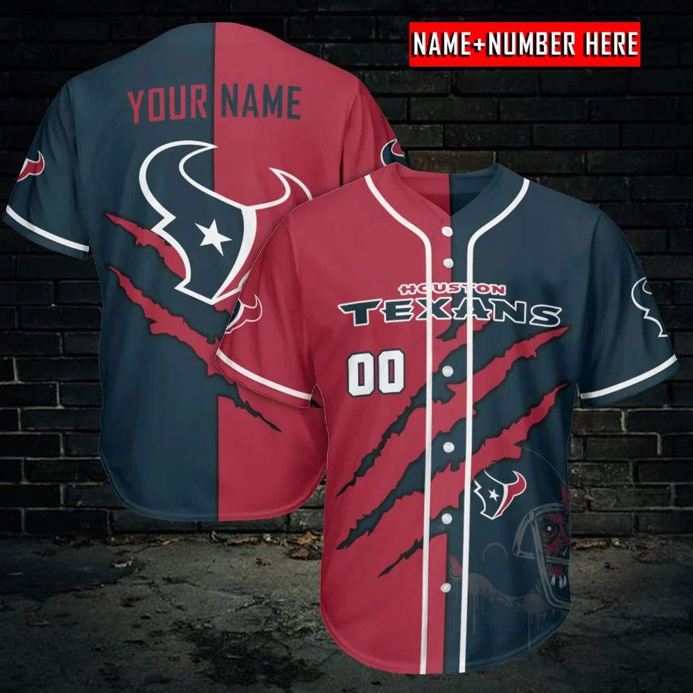 Houston Texans Personalized Baseball Jersey 986