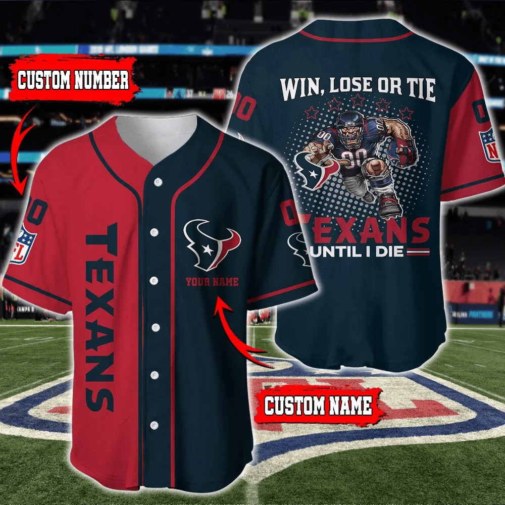 Houston Texans Personalized Baseball Jersey 574