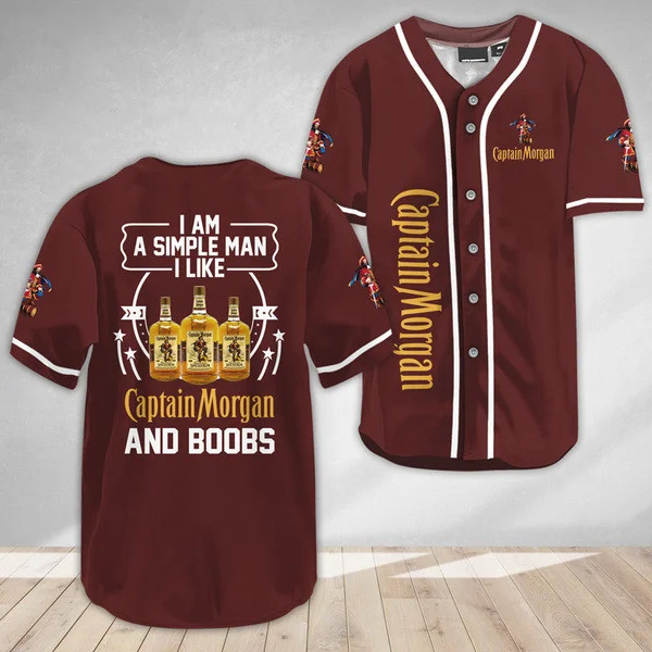 I Like Captain Morgan And Boobs Baseball Jersey Style2848