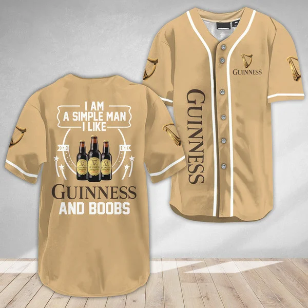 I Like Guinness And Boobs Baseball Jersey Style4247